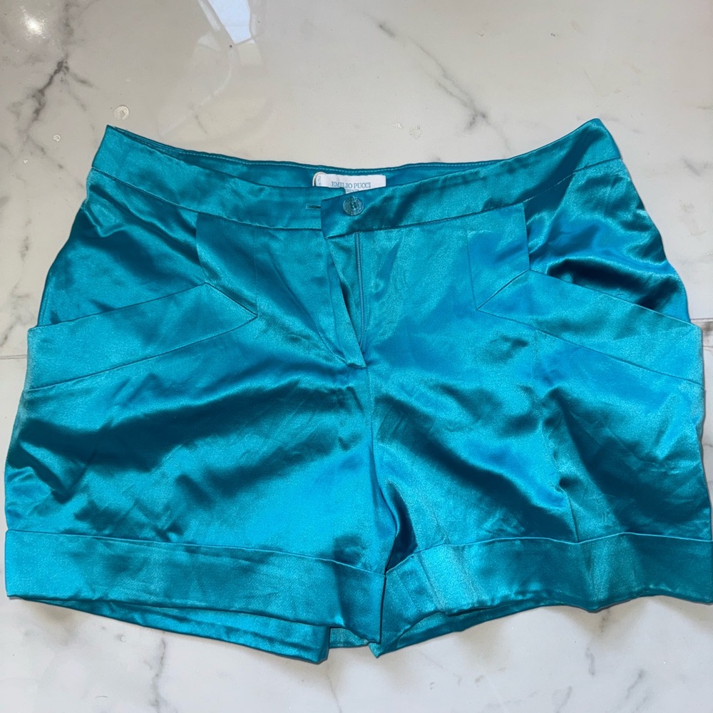 Emilio Pucci Blue High Waist Shorts